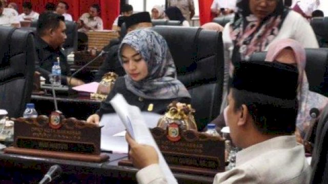 Suasana rapat paripurna DPRD Makassar yang digelar pada Rabu (8/2/2023). (Foto: Istimewa)