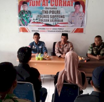 Jumat Curhat di Sekretariat Panwaslu Liliriaja Soppeng, TNI/Polri: Tingkatkan Koordinasi