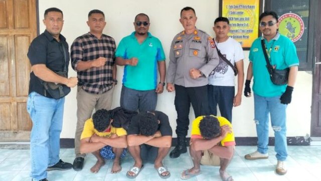 Foto: Tim Serigala Polsek Kelapa Lima saat mengamankan para pelaku. (Foto.ist)