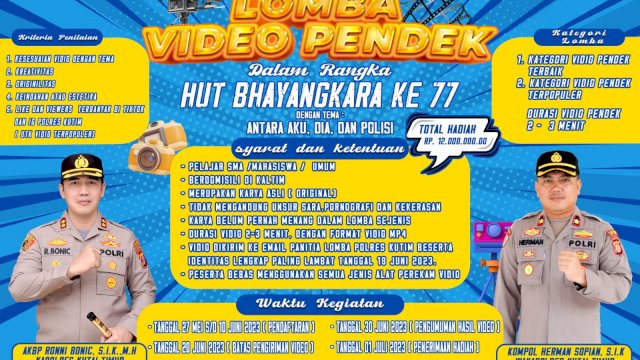 HUT Bhayangkara ke-77, Polres Kutim Gelar Lomba Video Pendek