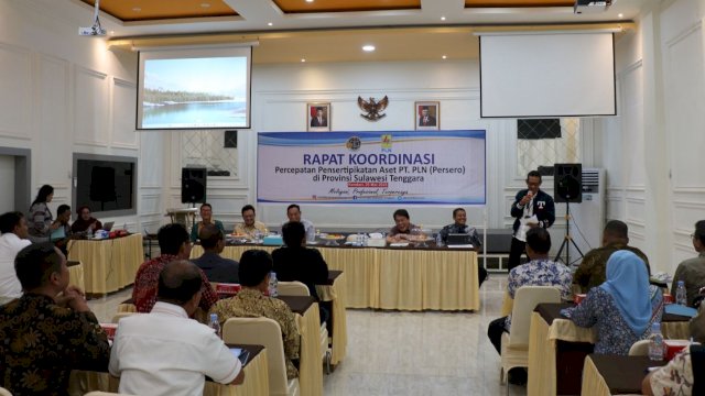 Rapat Koordinasi BPN Sultra bersama PLN, Kamis (25/05/2023) di Kota Kendari. (Istimewa)