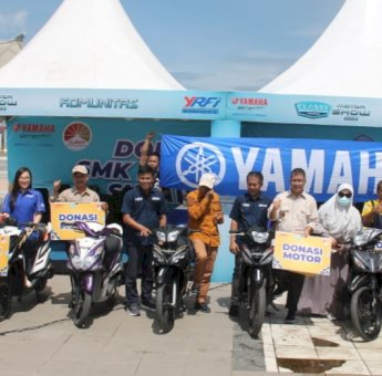 Sebagai Media Praktik Bagi Siswa, PT SJAM Donasikan Motor Yamaha Untuk 8 SMK di Sulbar