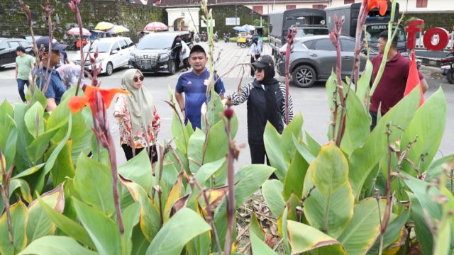 Wakil Wali Kota Makassar, Fatmawati Rusdi melakukan peninjauan ke beberapa taman kota dan lorong wisata, Sabtu (4/3/2023). (Foto: Istimewa)