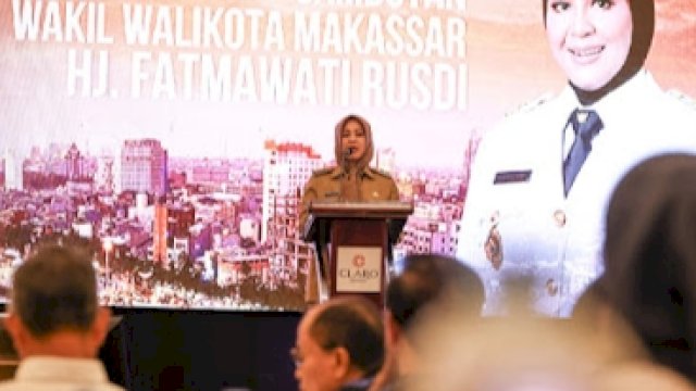Wakil Wali Kota Makassar, Fatmawati Rusdi saat membuka Forum Lintas OPD Kota Makassar Tahun 2023 yang diadakan di Hotel Claro, Senin (13/3/2023). (Foto: Istimewa)