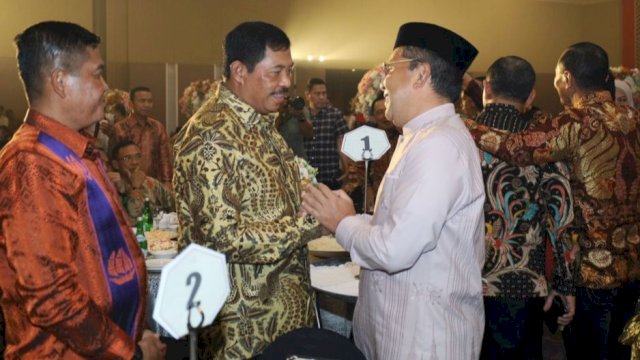 Wali Kota Makassar, Moh Ramdhan Pomanto menghadiri Malam Kenal Pamit Kapolda Sulsel di Hotel Claro, Senin (3/4/2023). (Foto: Istimewa)