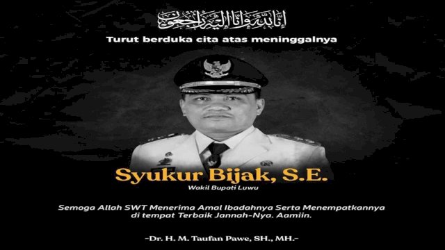 Wali Kota Parepare Taufan Pawe Sampaikan Duka Cita untuk Wakil Bupati Luwu Syukur Bijak