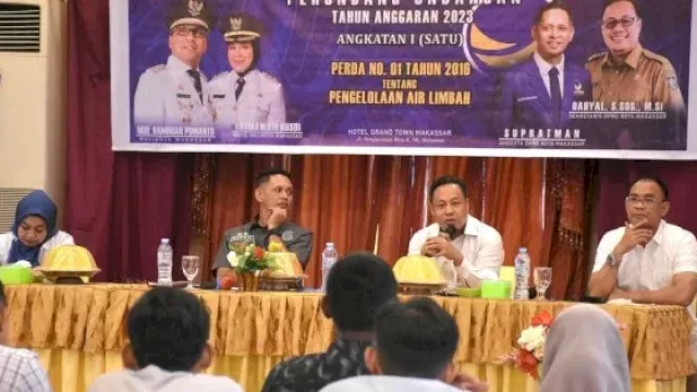 Anggota DPRD Makassar, Supratman menggelar Sosialisasi Perda Nomor 1 Tahun 2016 tentang Pengelolaan Air Limbah di Hotel Grand Town, Jalan Pengayoman, Sabtu (4/2/2023). (Foto: Istimewa)