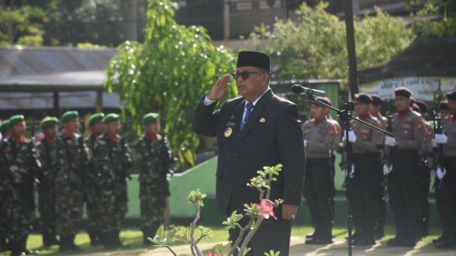 Wakil Bupati Soppeng Lutfi Halide, saat menjadi pembina upacara peringatan Hari Lahir Pancasila, Kamis (01/06/2023). (Istimewa)