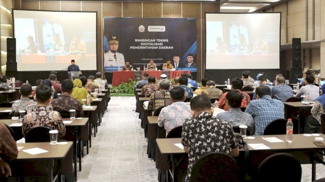 Bimtek Digitalisasi Pemerintahan Daerah yang diselenggarakan oleh Diskominf-SP Prov. Sulsel melalui Bidang Aptika, Kamis (08/06/2023). (Istimewa)