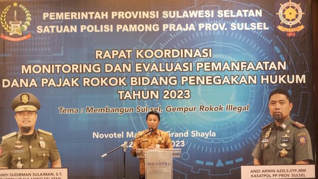 Rapat Koordinasi, Monitoring dan Evaluasi Pemanfaatan Dana Pajak Rokok Provinsi Sulawesi Selatan Tahun 2023, Kamis (22/06/2023). (Istimewa)