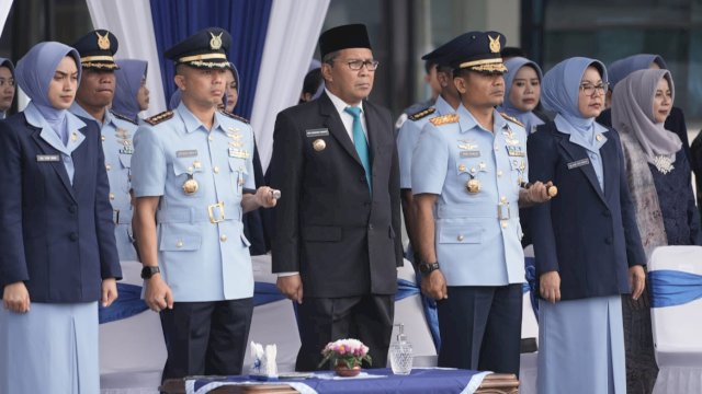 Wali Kota Makassar, Moh Ramdhan Pomanto saat menghadiri sertijab Danlanud Sultan Hasanuddin di Pangkalan Lanud Sultan Hasanuddin, Maros, Sabtu (3/6/2023). (Foto: Istimewa)