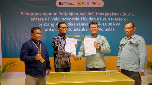 PT Vale Perkuat Kerja Sama PLN, Dukung Ketersediaan Daya Listrik pada Fase Konstruksi Blok Pomalaa