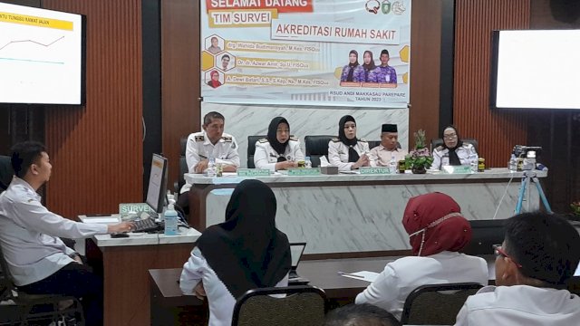 Ket : Manajemen RSUD Andi Makkasau Parepare saat Disurvei Akreditasi via daring (Istimewa)