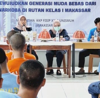 Kanwil Kemenkumham Sulsel Gandeng Mahasiswa Unismuh Beri Penyuluhan Narkoba di Rutan Makassar