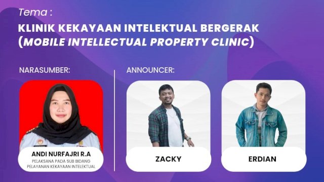Pelaksana Subbidang Pelayanan KI Kanwil Kemenkumham Sulsel Andi Nurfajri yang hadir sebagai narasumber dalam talkshow dengan tema &ldquo;Klinik Kekayaan Intelektual Bergerak (Mobile Intellectual Property Clinic - MIC)&rdquo; yang dilaksanakan Radio Venus FM Makassar. (Dok. Humas Kanwil Kemenkumham Sulsel)
