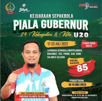 Total Hadiah Rp85 Juta, Dispora Sulsel Gelar Kejuaraan Sepak Bola Piala Gubernur U20