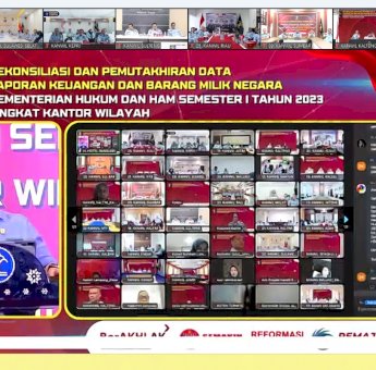 Kanwil Kemenkumham Sulsel Ikut Rekonsiliasi dan Pemutahiran Data Laporan Keuangan dan BMN Via Daring