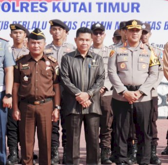 Sekda Kutim Hadiri Apel Gelar Pasukan Operasi Patuh Mahakam 2023
