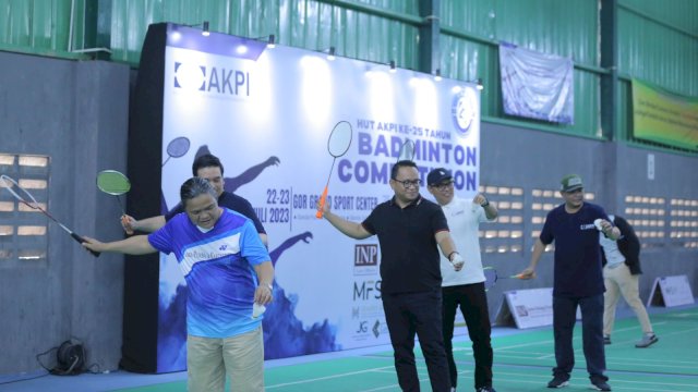 Perayaan HUT AKPI ke-25 tahun dimeriahkan dengan berbagai kegiatan. Salah satunya AKPI Cup Badminton Competition yang berlangsung 22 hingga 23 Juli 2023 mendatang. (Dok. Humas Kanwil Kemenkumham Sulsel)