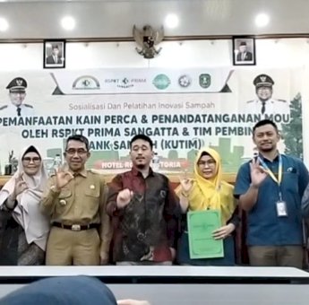 Bupati Kutim Hadiri Sospel dan Penandatanganan MoU RSPKT-Bank Sampah