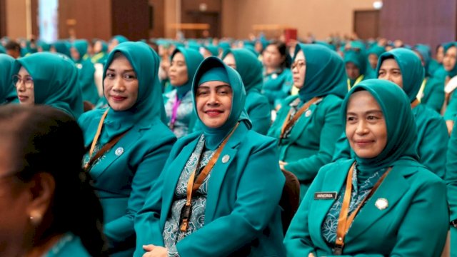 Ketua TP-PKK Kota Makassar, Indira Yusuf Ismail saat menghadiri peringatan HKG PKK ke-51 di Kota Medan, Sumatera Utara, Rabu (17/5/2023). (Foto: Istimewa)