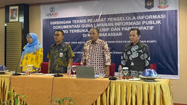 Diskominfo Kota Makassar menggelar Bimtek terkait Pejabat Pengelola Informasi dan Dokumentasi (PPID) di Best Western Plus Hotel, Makassar, Jumat (9/6/2023). (Foto: Istimewa)