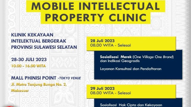 Kanwil Kemenkumham Sulawesi Selatan berencana akan melaksanakan Mobile IP Clinic selama tiga hari atau 28 hingga 30 Juli 2023 mendatang. (Dok. Humas Kanwil Kemenkumham Sulsel)