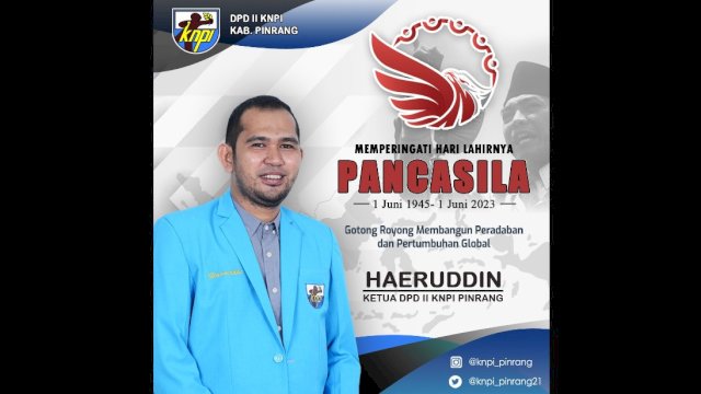 Ket : DPD KNPI Pinrang ucapkan selamat memperingati hari lahir Pancasila 