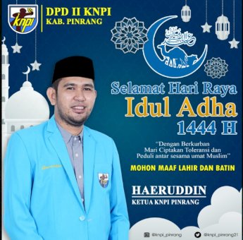 Ketua KNPI Pinrang Haeruddin Ucapkan Selamat Hari Raya Iduladha 1444 H