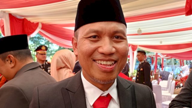 Kepala BPN Gowa Achmad saat dikonfirmasi usai menghadiri upacara, di Kantor Bupati Gowa, Kamis (17/08/2023). (Dok. Chaerani/Republiknews.co.id)