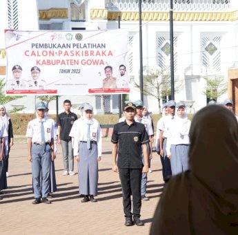 Jelang HUT RI ke-78, Petugas Paskibraka Kabupaten Gowa Mulai Jalani Latihan
