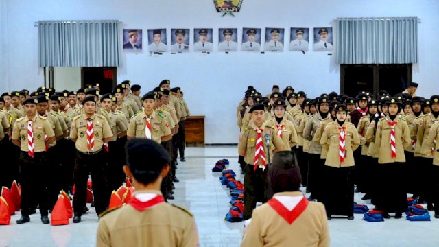 Sebanyak 128 anggota Pramuka dari Kontingen Kabupaten Gowa siap mengikuti Raimuna Nasional XII Tahun 2023 yang rencananya berlangsung di Bumi Perkemahan Cibubur, Jakarta. (Dok. Humas Gowa)