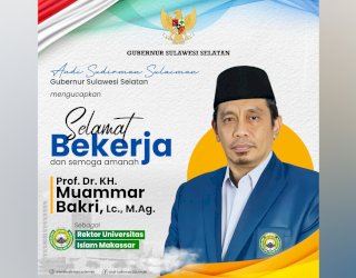 Gubernur Andi Sudirman Beri Ucapan Selamat Atas Pelantikan Rektor UIM Prof KH Muammar Muhammad Bakry