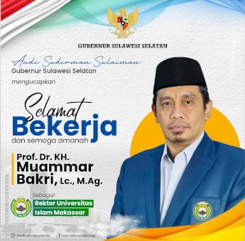 Gubernur Andi Sudirman Beri Ucapan Selamat Atas Pelantikan Rektor UIM Prof KH Muammar Muhammad Bakry