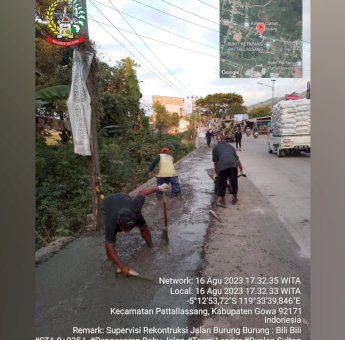 Segera Rampung, Rekonstruksi Burung-Burung &ndash; Bili-Bili di Gowa Progres Penanganan Bahu Beton