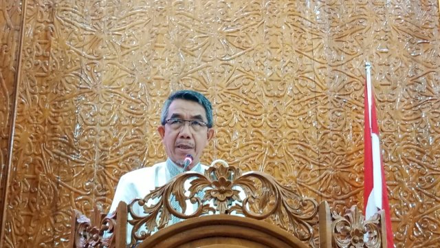 Bupati Kutai Timur Ardiansyah Sulaiman, memberikan sambutan saat menghadiri Rapat Paripurna DPRD ke-21, Kamis (03/08/2023). (Istimewa)