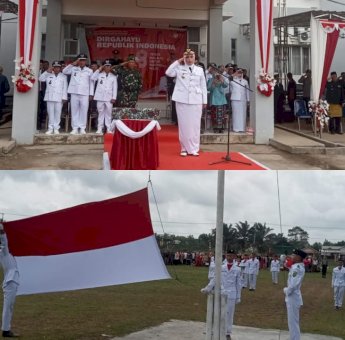 Pengibaran Bendera Merah Putih HUT RI ke-78 di Pelosok Timur Negeri