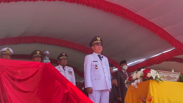 Bupati Kutai Timur Ardiansyah Sulaiman, saat menjadi Inspektur Upacara HUT Kemerdekaan RI ke-78, Kamis (17/08/2023). (Istimewa)
