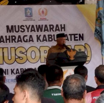 Musorkab KONI Soppeng, Bupati Andi Kaswadi: Jangan Manfaatkan Untuk Kepentingan Pribadi