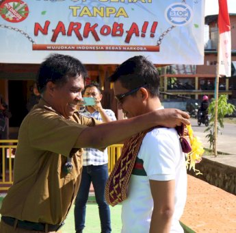 Dit Narkoba Polda Sulsel Kunjungi Kampung tangguh Lompulle Soppeng