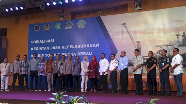 Sosialisasi STS Muara Berau PTB pelayanan bongkar muat kapal. (Istimewa)