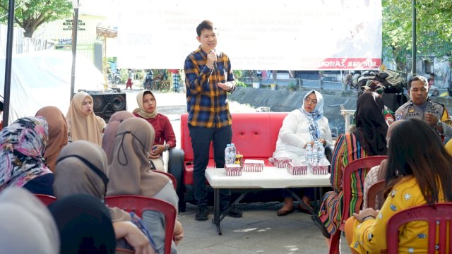 Ketua Fraksi Partai Gerindra DPRD Kota Makassar, Eric Horas menggelar reses di Jalan Muh Yamin Baru-Inspeksi Kanal, Kelurahan Bara-Baraya Timur, Kecamatan Makassar, Kota Makassar, Rabu (2/8/2023). (Foto: Istimewa)