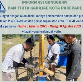 PAM Tirta Karajae Parepare Lakukan Perbaikan Pompa dan Pipa Isap Sumur Dalam
