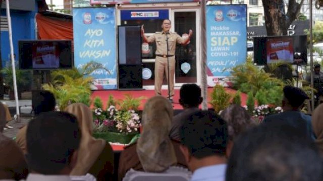 Wali Kota Makassar, Moh Ramdhan Pomanto resmi merevitalisasi Kontainer Makassar Recover menjadi Kontainer Terpadu Makassar, Senin (3/7/2023). (Foto: Istimewa)
