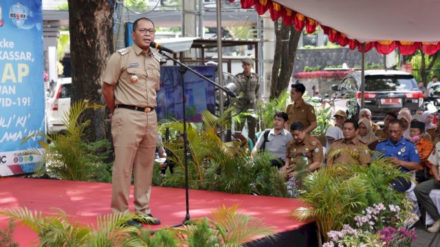 Wali Kota Makassar, Moh Ramdhan Pomanto resmi merevitalisasi Kontainer Makassar Recover menjadi Kontainer Terpadu Makassar, Senin (3/7/2023). (Foto: Istimewa)