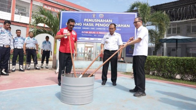 Wali Kota Makassar, Moh Ramdhan Pomanto di sela-sela acara Hari Anti Narkotika Internasional (HANI) 2023 di Rutan Kelas 1 Makassar, Rabu (5/7/2023). (Foto: Istimewa)