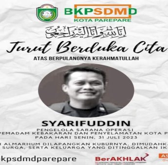 Pemkot Parepare Berduka, ASN Dinas Damkar dan Penyelamatan Meninggal Dunia