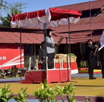 Rutan Pinrang Peringati Harla Kemenkumham ke-78, Warga Binaan Jadi Pengibar Bendera