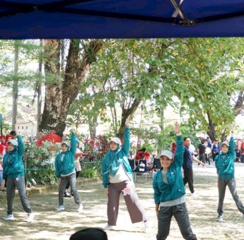 Jelang HUT RI, Puluhan SKPD Antusias Ramaikan Lomba Senam Jantung Sehat Pemkab Gowa