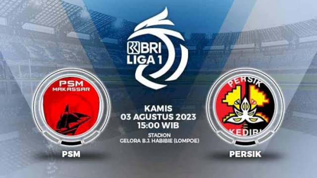 Ilustrasi PSM Makassar VS Persik Kediri. (Istimewa)